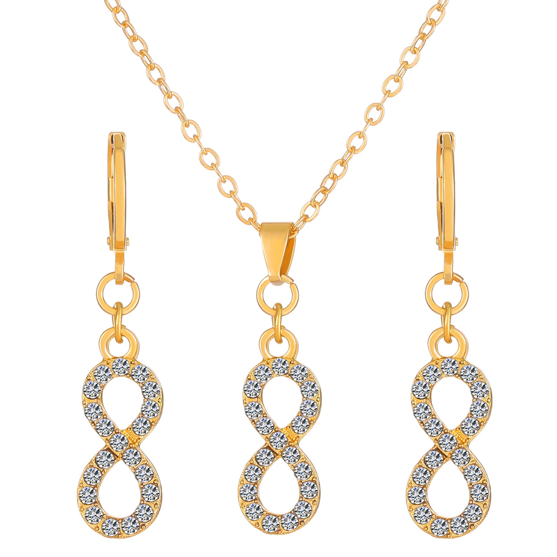 Conjunto de joyería de aretes de aleación de mariposa de diamante al por mayor